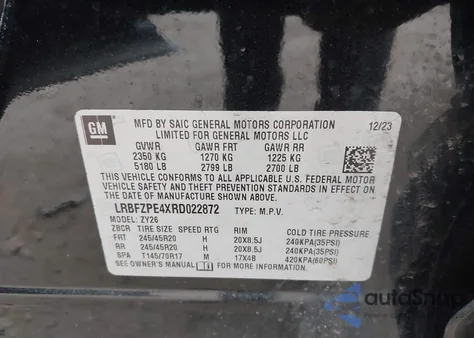 2024 Buick Envision Sport Touring Awd z USA, uszkodzony, nr VIN LRBFZPE4XRD022872